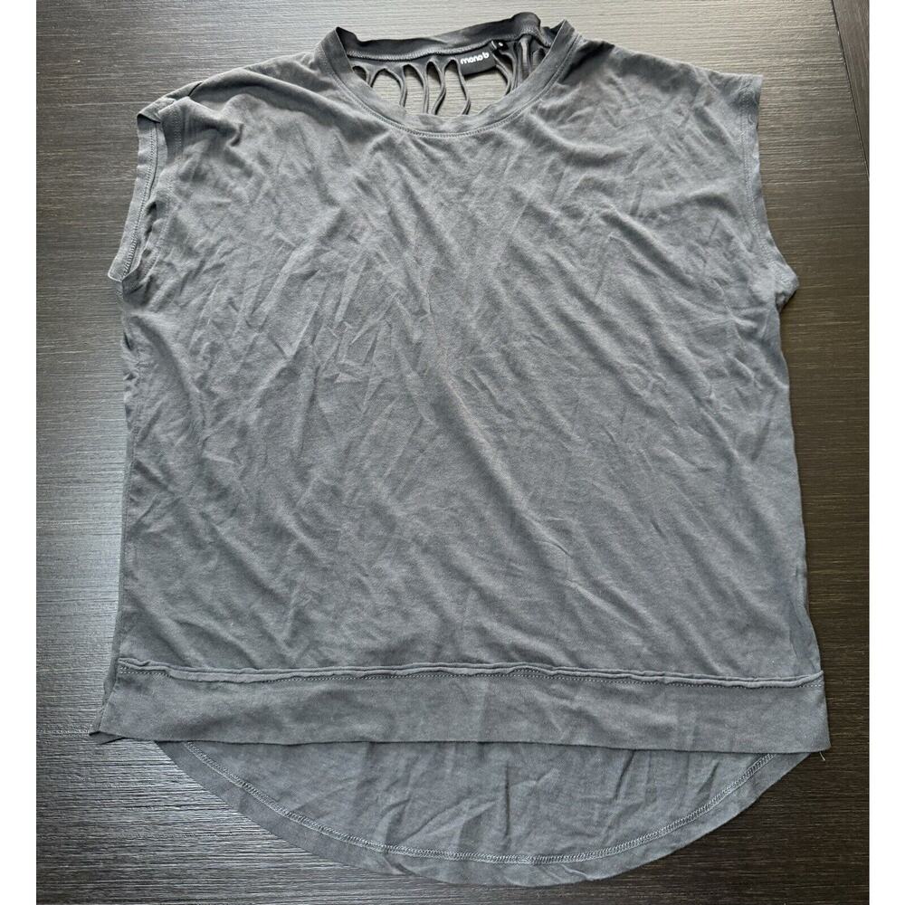 Mono B Open Back Sleeveless Shirt Size S Gray